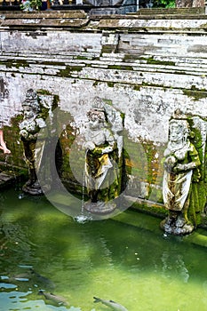 Temple of Goa Gajda with 3 Women Statues Holding Vessels Where Water of Youth Flows