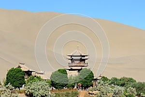 Temple in Gobi desert in Dunhang