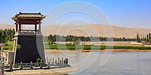 Temple in Gobi desert in Dunhang