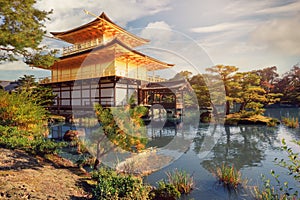 Temple of the Golden Pavilion Kinkaku-ji, Kyoto Japan