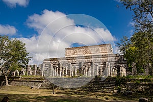 Temple Grand Ballcourt structures of Chichen Itza built by the May photo