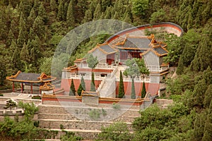 A temple on the Great Wall of China photo