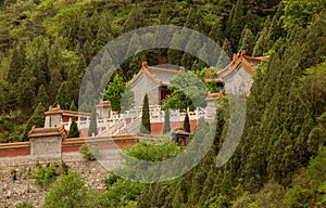 A temple on the Great Wall of China photo