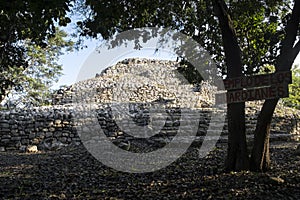 Temple of the Guardians in Yaxunah, Mexico