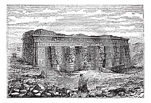 Temple of Hathor in Dendera, Egypt, vintage engraving