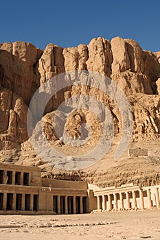 Temple of Hatshepsut at Deir el-Bahri. Neighborhoods of Valley of the Kings.