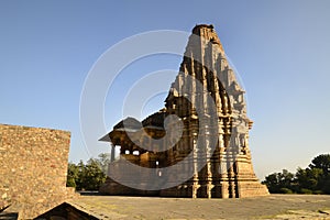 Temple in haunted Bhangarh Fort, near Jaipur, India photo