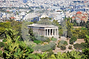 Temple of Hephaestus and Athens city