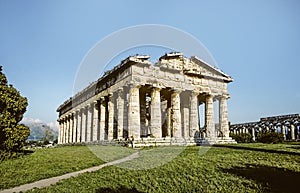 temple of Hera built by Greek colonists, in Paestum, Italy