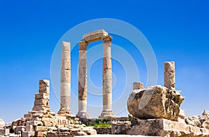 Temple of Hercules at Amman Citadel in Amman, Jordan