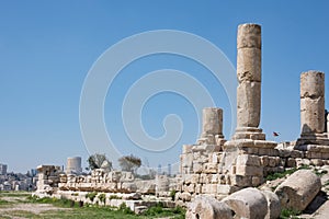 Temple of Hercules Ruins with Flag