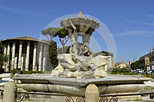 Temple of Hercules Victor with fountain of Tritons at the front