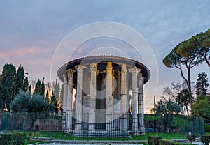 The Temple of Hercules Victor in Rome, Italy