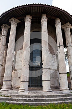 The Temple of Hercules Victor Hercules the Winner Tempio di Ercole Vincitore or Hercules Olivarius. Roman round temple in Piaz photo