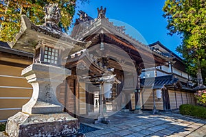 Temple House and Arch on Sacred Koyasan Mountain