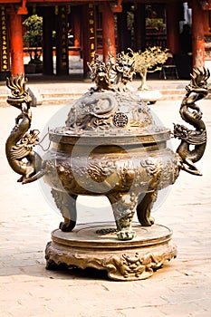 Temple incense burning, Hanoi