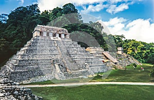 Temple of Inscriptions at mayan ruins of Palenque. Chiapas, photo
