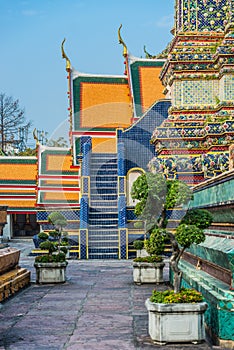 Temple interior Wat Pho temple bangkok Thailand