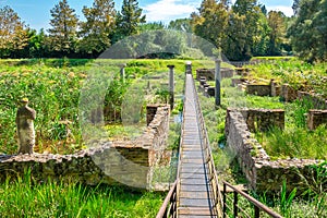 Temple of Isis ruins. Dion. Greece