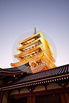 Temple in Japan, Sensoji pagoda tower