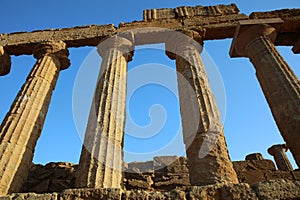 Temple of Juno at the Valley of Temples in Agrigento. Sicily