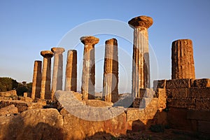 Temple of Juno at the Valley of Temples in Agrigento. Sicily