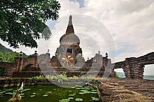 A temple of Khao Na Nai Luang Dharma Park, or Thamma Park. Ton Yuan. Phanom District. Surat Thani. Thailand