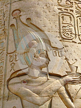 Temple of Kom Ombo, Egypt: relief of the Pharaoh