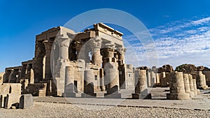Temple of Kom Ombo. Kom Ombo is an agricultural town in Egypt famous for the Temple of Kom Ombo. It was originally an Egyptian