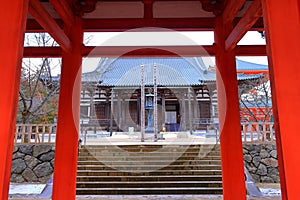 Temple in Kongobu-ji Danjo Garan area, a historical Buddhist temple complex at Koyasan, Koya,