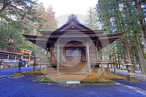 Temple in Kongobu-ji Danjo Garan area, a historical Buddhist temple complex at Koyasan, Koya,