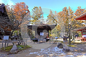 Temple in Kongobu-ji Danjo Garan area, a historical Buddhist temple complex at Koyasan, Koya,