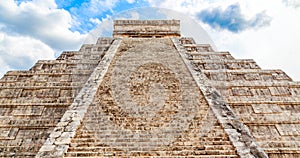 Temple of Kukulcan or the Castle, the center of the Chichen Itza maya archaeological site, Yucatan, Mexico