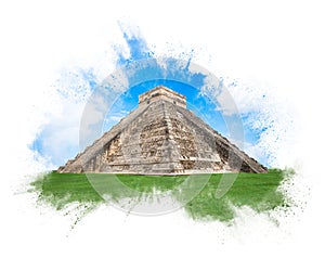 Temple of Kukulkan, pyramid in Chichen Itza, Yucatan, Mexico