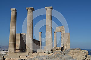 Temple in Lindos on Rhodes Greece photo