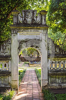 Temple of Literature in Hanoi in Southeast Asia, Vietnam. Temple of Confucius in Vietnamese capital