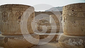 Temple of Medinet Habu. Egypt, Luxor. The Mortuary Temple of Ramesses III at Medinet Habu is an important New Kingdom period struc