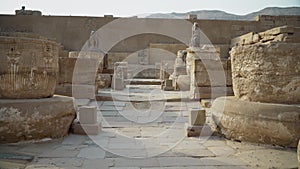 Temple of Medinet Habu. Egypt, Luxor. The Mortuary Temple of Ramesses III at Medinet Habu is an important New Kingdom period struc