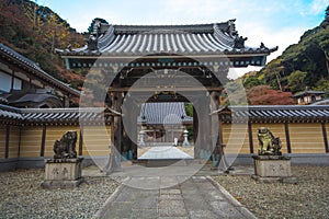 Temple at Minoo Park in Autumn season, Minoh, Osaka, Kansai, photo