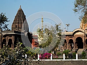 Temple & Mosque in Same Frame.