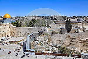 Temple Mount and the archaeological excavations outside the Western Wall photo