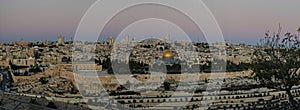 Temple Mount in Jerusalem, dusk before dawn