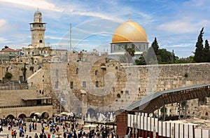 The Temple Mount - Western Wall and the Golden Dome of the Rock in Jerusalem, Israel