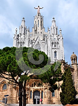 Temple on mountain top - Tibidabo in Barcelona