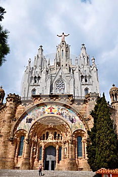 Temple on mountain top - Tibidabo in Barcelona