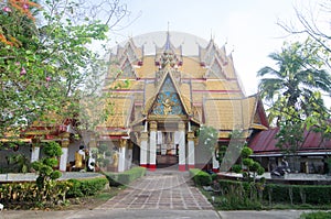 Temple myanmar style at sangklaburi