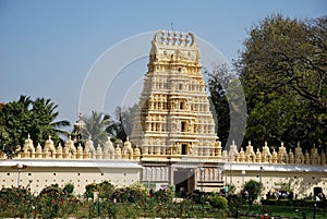 The temple of Mysore palace in India photo