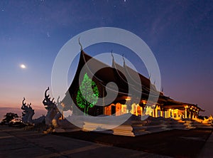 Temple at night