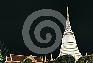 Temple in the night, Bangkok, Thailand