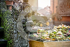 Temple offerings to Hindu God, Bali, Indonesia photo